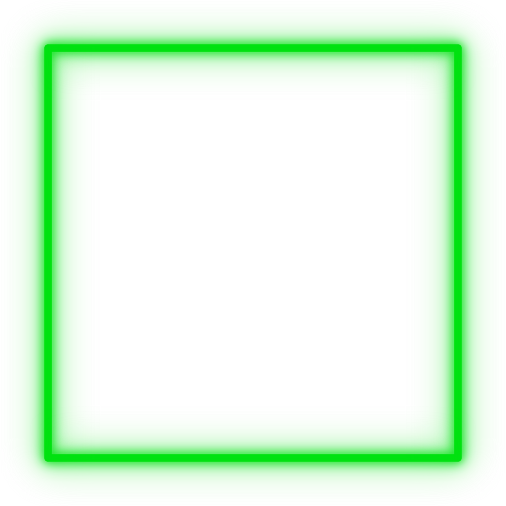 Green square neon frame